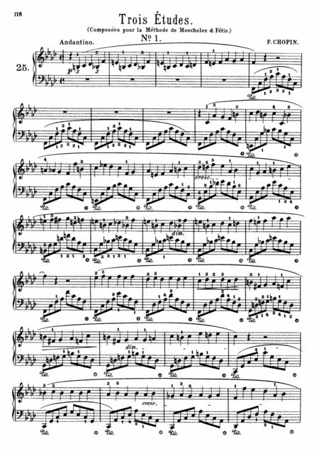 Chopin Etude Trois Nouvelles No 1 To No 3 Full Complete Version Sheet Music