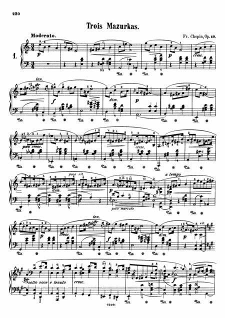 Free Sheet Music Chopin Mazurka Op 59 No 1 To No 3 Original Version