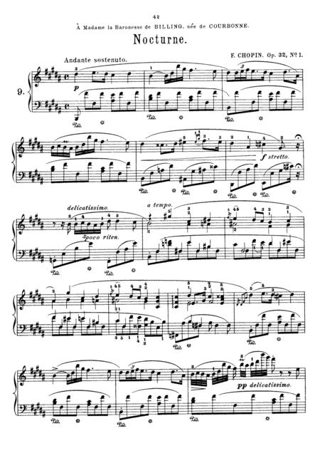 Chopin Nocturne Op 32 No 1 No 2 Full Original Complete Version Sheet Music