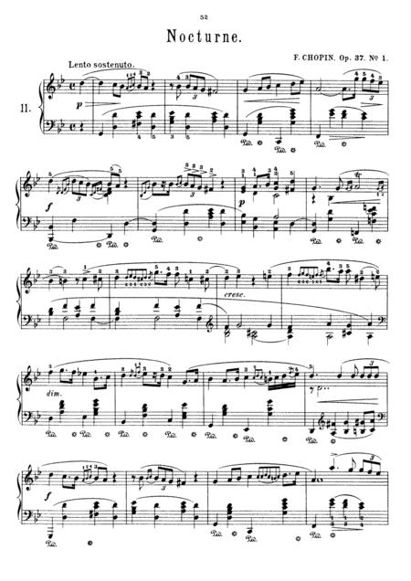 Chopin Nocturne Op 37 No 1 In G Minor Original Complete Version Sheet Music