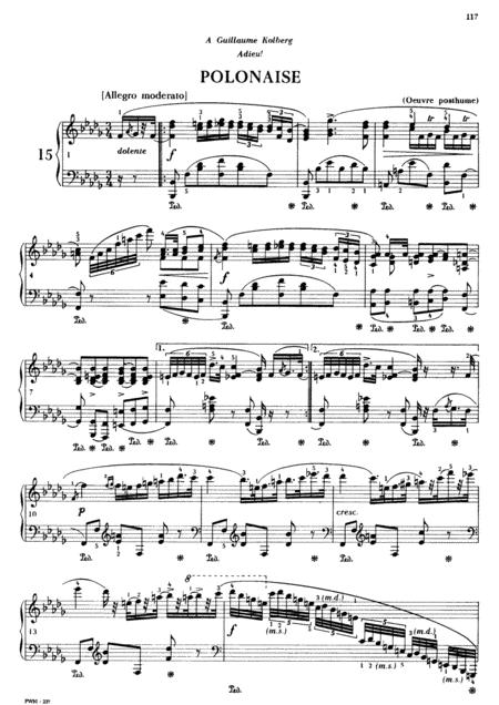 Chopin Polonaise In Bb Minor Kk Iva No 5 Original Version Sheet Music