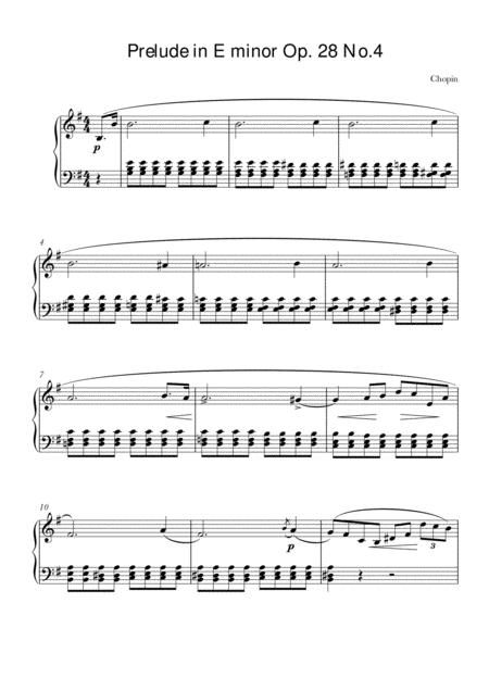 Free Sheet Music Chopin Prelude No 4 In E Minor