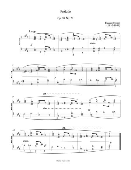 Free Sheet Music Chopin Prelude Op 28 No 20 Easy Piano Arrangement