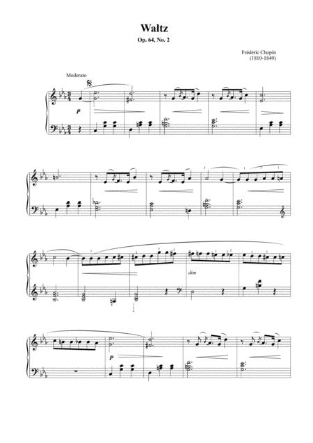 Free Sheet Music Chopin Waltz Op 64 No 2 Easy Piano Arrangement