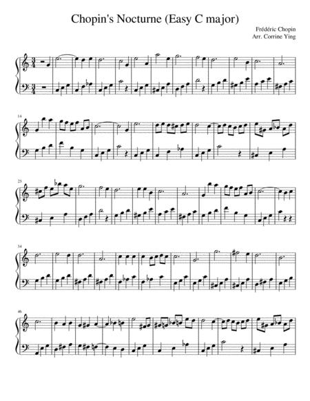 Chopins Nocturne Op 9 No 2 Simplified C Major Sheet Music