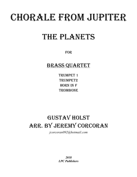 Free Sheet Music Chorale From Jupiter For Brass Quartet