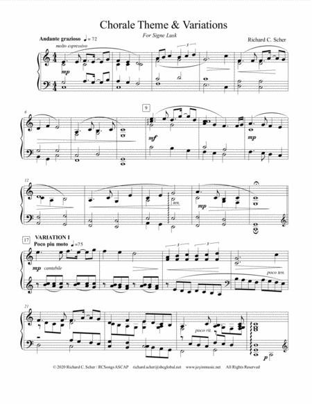 Chorale Theme Variations For Solo Piano Sheet Music