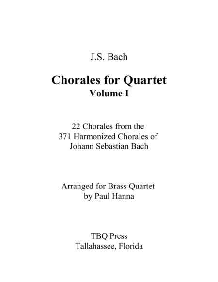 Free Sheet Music Chorales For Quartet Volume 1