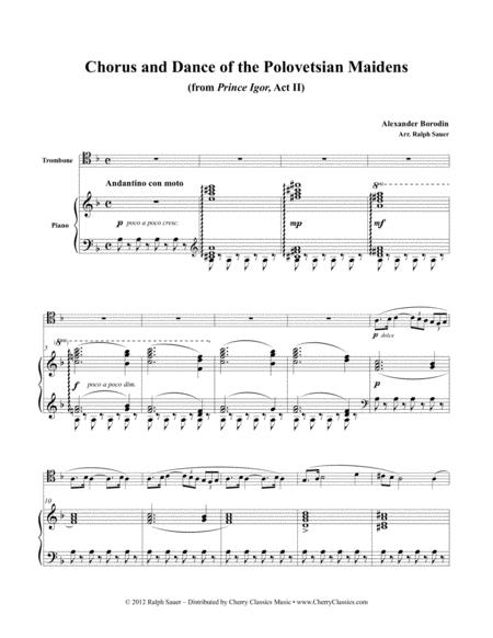 Chorus And Dance Of The Polovetsian Maidens From Prince Igor Sheet Music