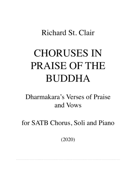 Choruses In Praise Of The Buddha For Satb Choir And Piano Sheet Music