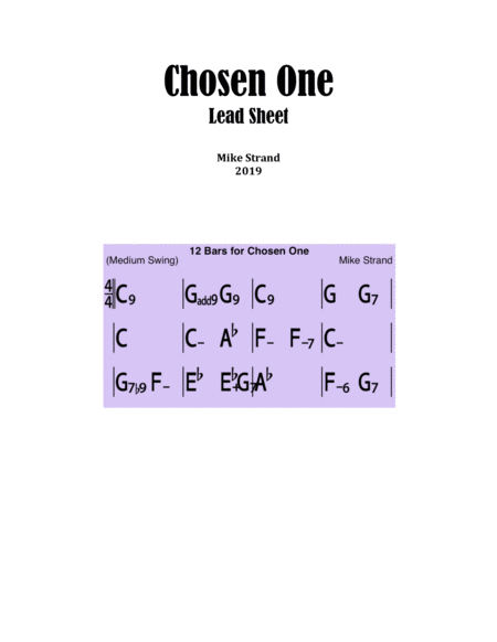 Free Sheet Music Chosen One