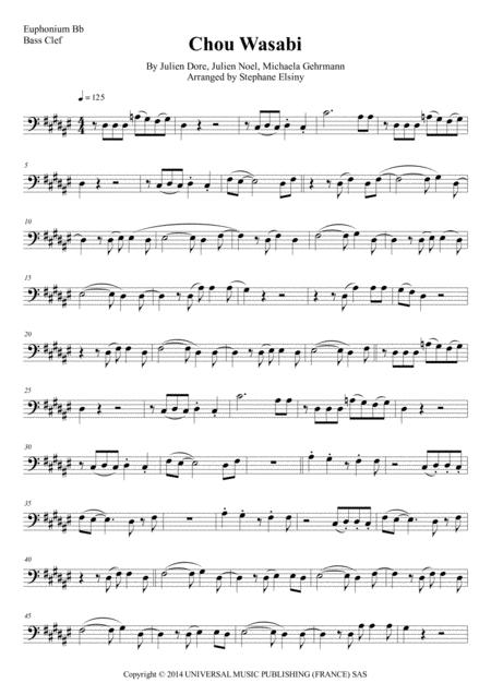 Free Sheet Music Chou Wasabi Julien Dore Karaoke For Euphonium Bb Bass Clef