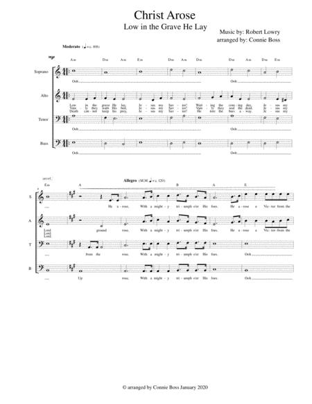 Christ Arose Low In The Grave He Lay A Capella Satb Sheet Music