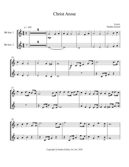 Christ Arose Treble Bb Instrument Duet Parts Only Sheet Music