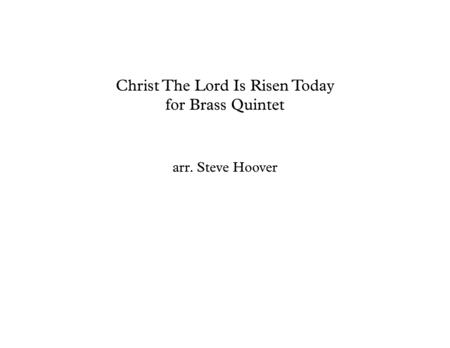 Christ The Lord Is Risen Today Easter Brass Quintet Sheet Music