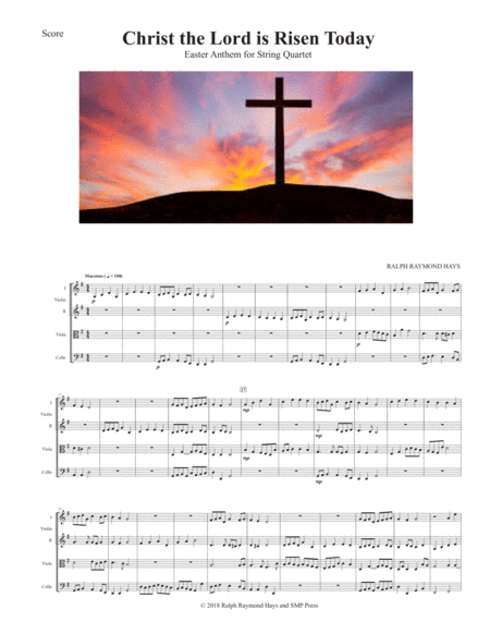 Christ The Lord Is Risen Today For String Quartet Sheet Music