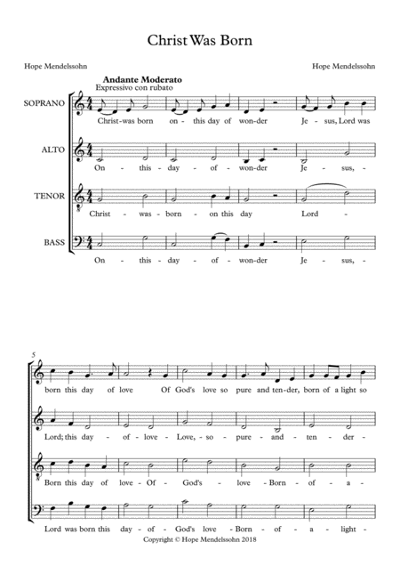 Christ Was Born Sheet Music