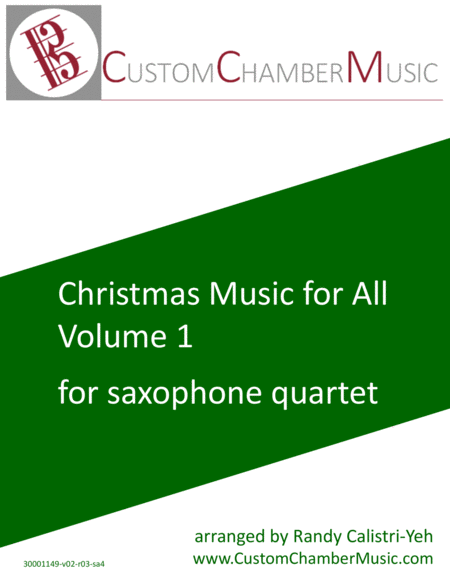 Free Sheet Music Christmas Carols For All Volume 1 For Saxophone Quartet