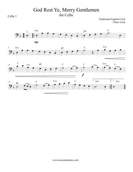 Christmas Carols For Cello Sheet Music