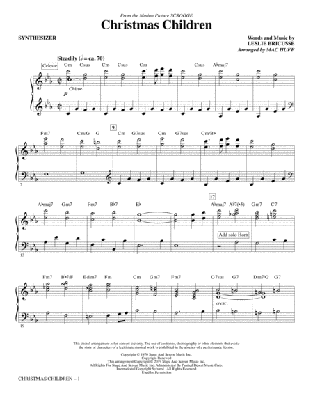 Free Sheet Music Christmas Children From Scrooge Arr Mac Huff Synthesizer