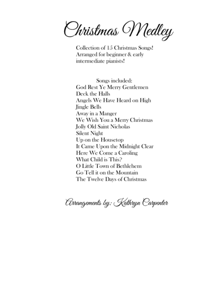 Free Sheet Music Christmas Collection For Piano 15 Christmas Songs