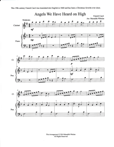 Free Sheet Music Christmas Duets For Clarinet Piano Vol 2 11 Traditional Carols
