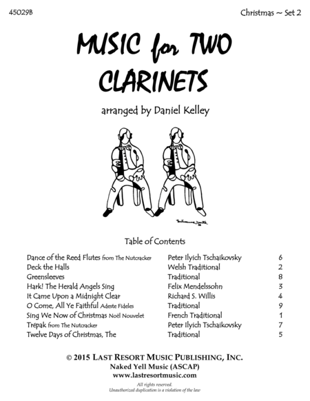 Christmas Duets For Clarinet Set 2 Music For Two Clarinets Sheet Music