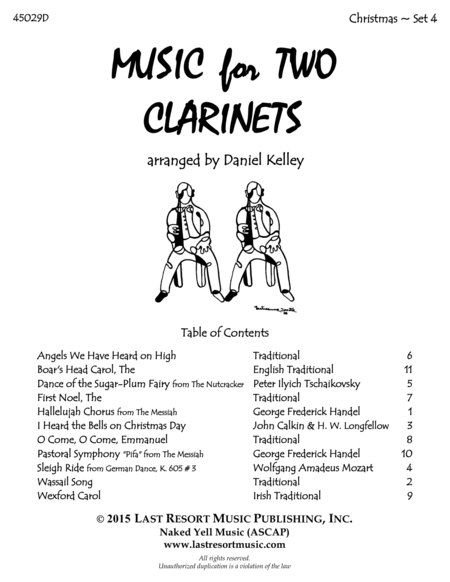 Christmas Duets For Clarinet Set 4 Music For Two Clarinets Sheet Music