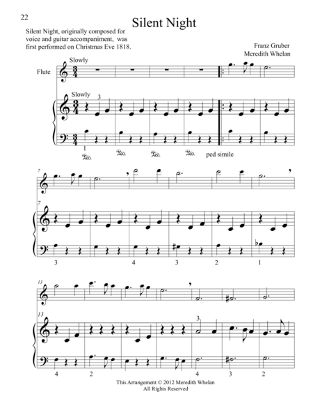 Christmas Duets For Flute Piano Silent Night Sheet Music