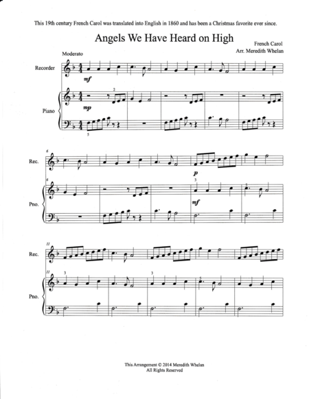 Free Sheet Music Christmas Duets For Recorder Piano Vol 2 11 Traditional Carols