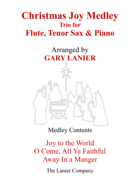 Christmas Joy Medley Trio Flute Tenor Sax Piano With Parts Sheet Music