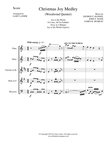 Christmas Joy Medley Woodwind Quintet Score And Parts For Flt Ob Cl Hrn And Bsn Sheet Music