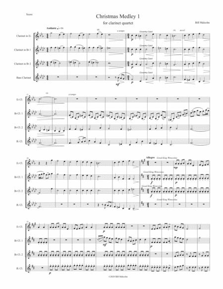 Christmas Medley 1 For Clarinet Quartet Sheet Music