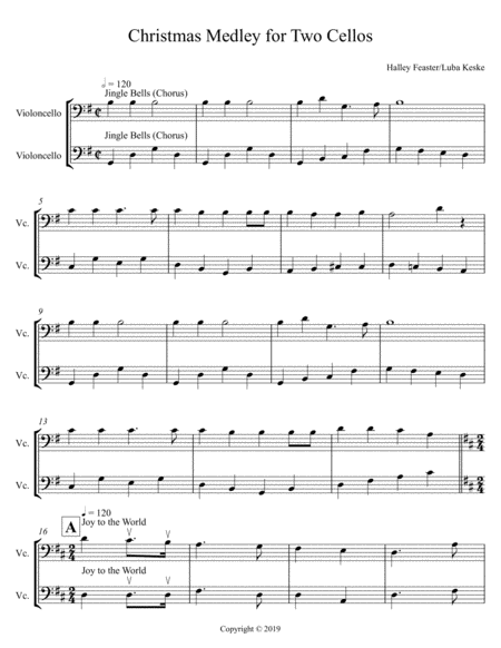 Christmas Medley For Two Cellos Sheet Music