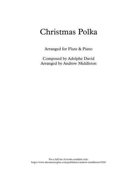 Free Sheet Music Christmas Polka Arranged For Flute And Piano