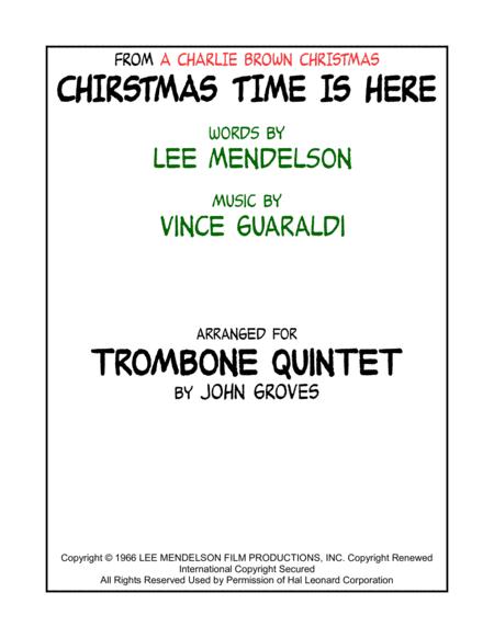Free Sheet Music Christmas Time Is Here Trombone Quintet