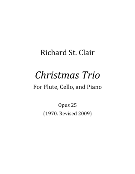 Christmas Trio 1970 For Flute Cello And Piano Score And Parts Sheet Music