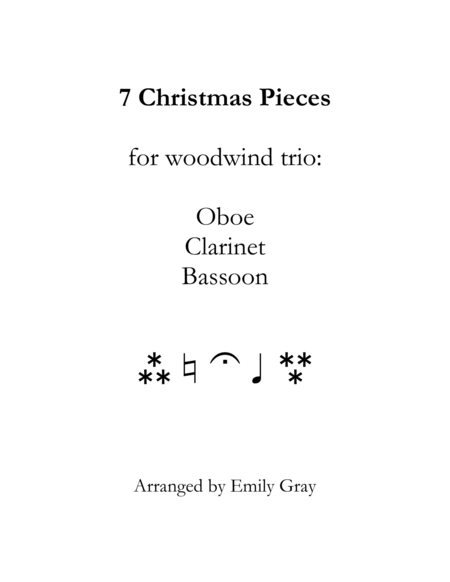 Christmas Trios For Oboe Clarinet And Bassoon Sheet Music