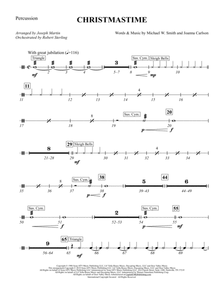 Christmastime Arr Joseph M Martin Percussion Sheet Music