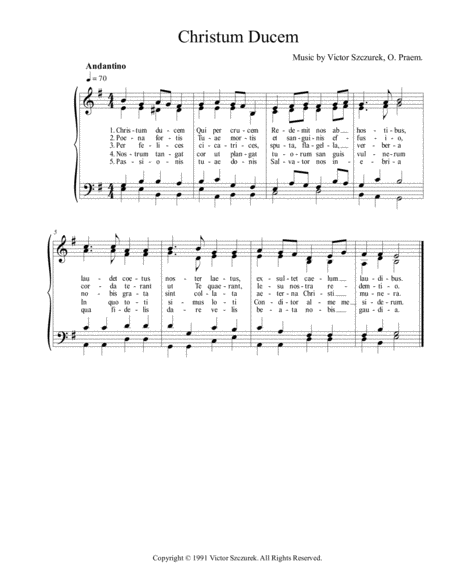 Free Sheet Music Christum Ducem