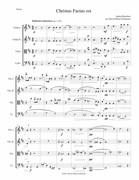 Christus Factus Est For String Quartet Sheet Music