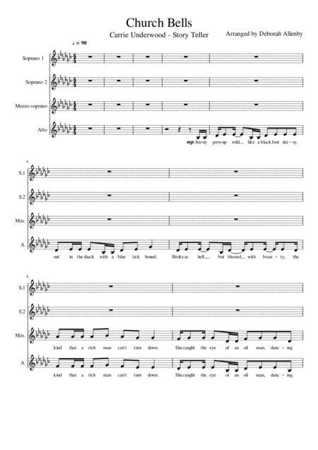 Church Bells Carrie Underwood Sssa Sheet Music