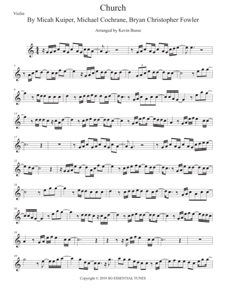 Church Take Me Back Violin Easy Key Of C Sheet Music