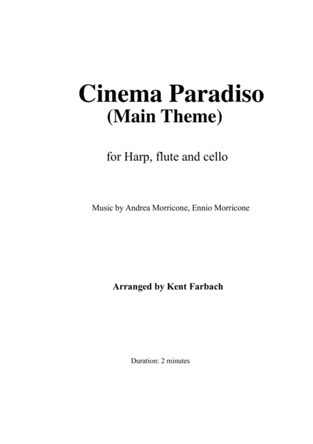 Free Sheet Music Cinema Paradiso Main Theme