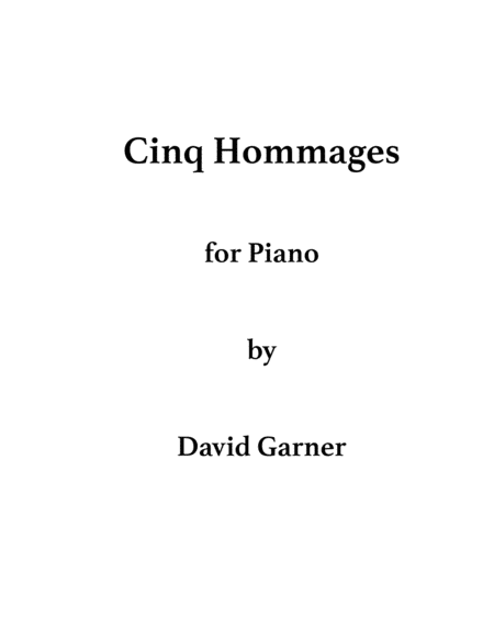 Cinq Hommages Sheet Music