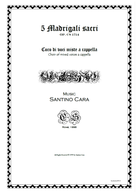 Cinque Madrigali Sacri Per Coro Di Voci Miste A Cappella Sheet Music