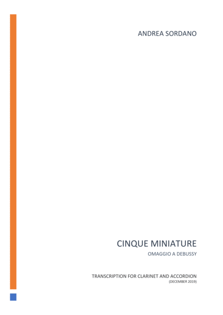 Cinque Miniature Omaggio A Debussy Sheet Music