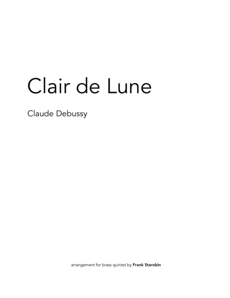 Free Sheet Music Clair De Lune For Brass Quintet