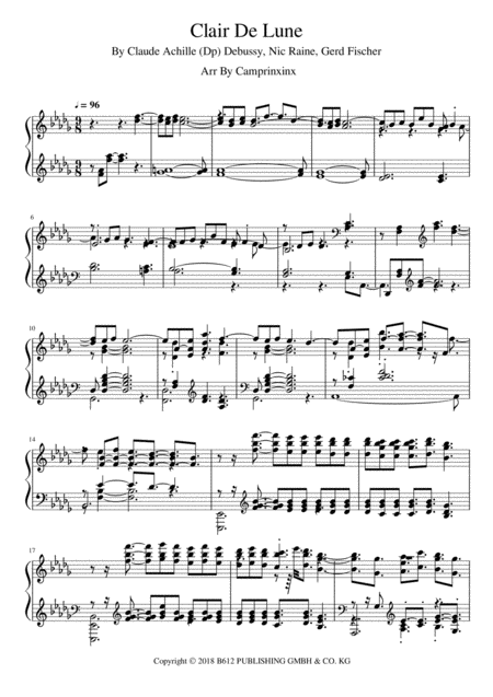 Free Sheet Music Clair De Lune For Piano