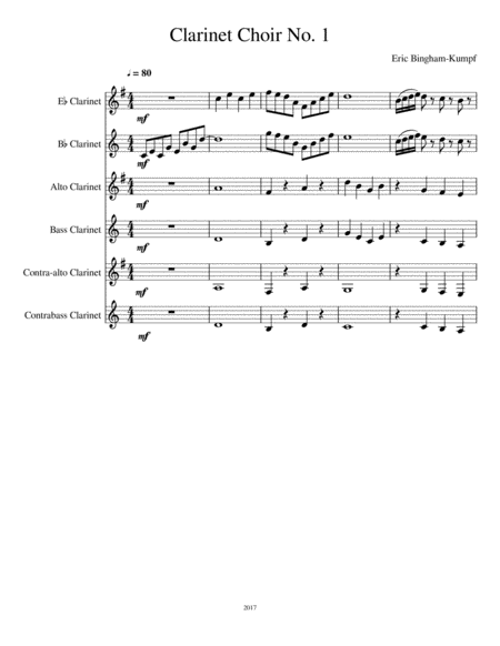 Clarinet Choir No 1 Sheet Music